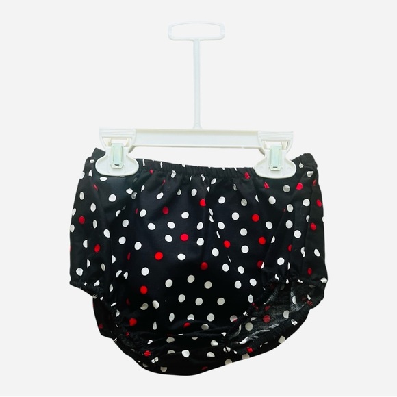 Bonnie Baby black dress and pants 18 M with red and white polka dots A-line belt - Picture 2 of 11